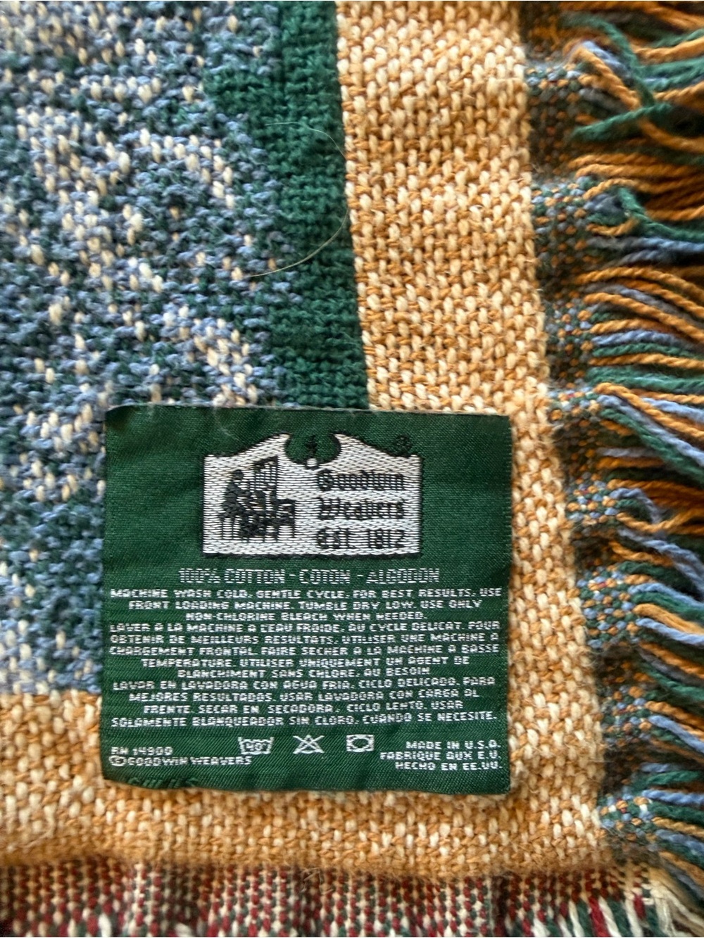 Vintage Goodwin Weavers Garden Seeds Tapestry Throw Blanket Cottagecore Cotton - Picture 5 of 5